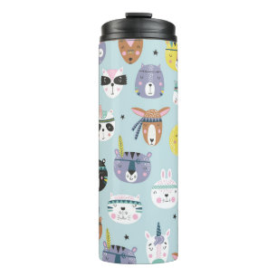 Schattig dier Tribal: Boho patroon Thermosbeker