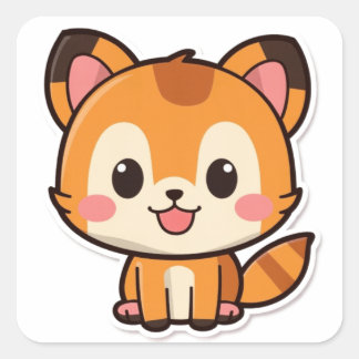 Schattig Dier Vierkante Sticker