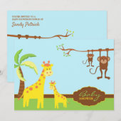 Schattig Dieren Baby shower Dank u Kaart (Voorkant / Achterkant)