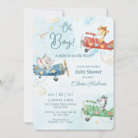 Schattig Dieren Vliegtuig Avontuur Oh Boy Baby sho