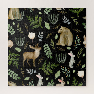 Schattig Dieren: Waterverf Hand getrokken. Legpuzzel