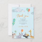 Schattig dierlijk baby shower bedankkaart (Voorkant)