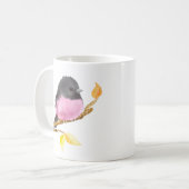 Schattig Dierlijk Roze Robin Vogel Mok (Voorkant links)