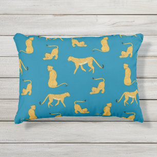 Schattig dierpatroon tijger cheetah tijgerblauw buitenkussen