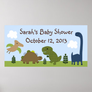 Schattig Dino/dinosaurus Baby shower Poster/banner Poster