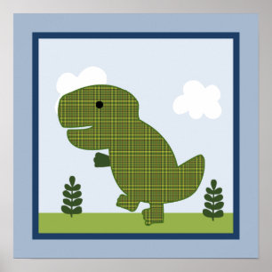 Schattig Dinosaur 3 Wall Art Poster
