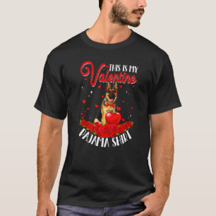Schattig Dit Is Mijn Valentijns Pyjama Duitse Herd T-shirt
