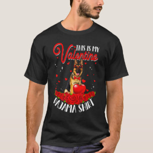 Schattig Dit Is Mijn Valentijns Pyjama Duitse Herd T-shirt