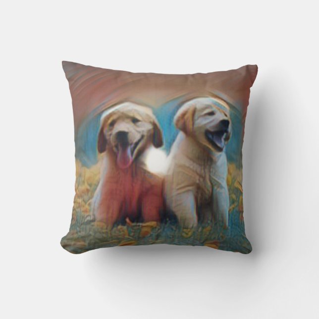 Schattig Dog Artwork Kussen (Voorkant)