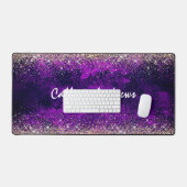 Schattig donker paarse gouden faux glitter bureaumat (Keyboard & Muis)