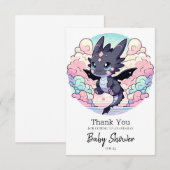 Schattig Dragon-Baby shower Bedankkaart (Voorkant / Achterkant)