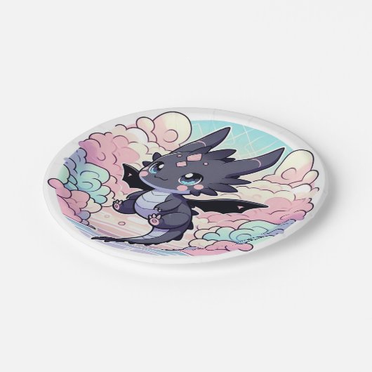 Schattig Dragon-Baby shower Papieren Bordje (Gekanteld)