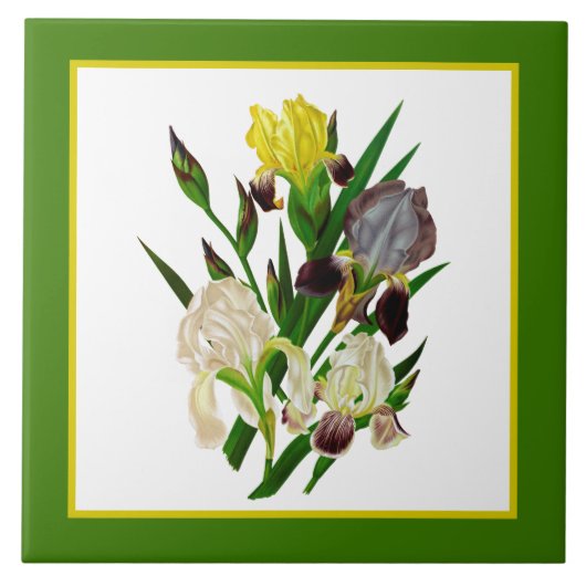 schattig duits iris bloemendecor tegeltje (Voorkant)