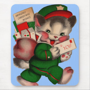 schattig e-mailkitten voor kerstpakketten muismat