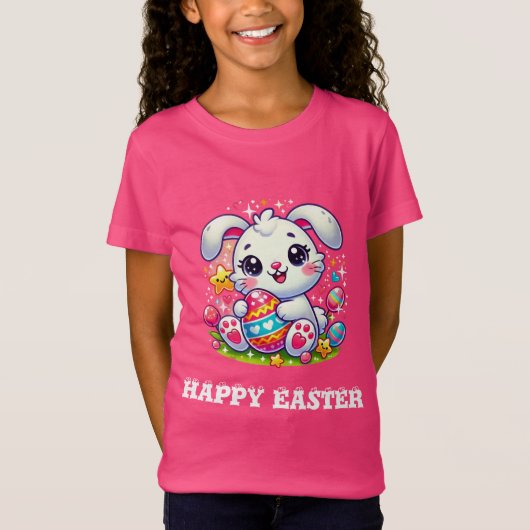 Schattig Easter Bunny T-shirt voor kinderen (Voorkant)