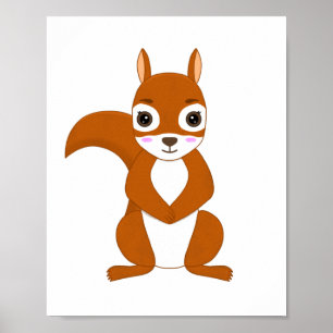 Schattig Eekhoorn Kawaii Poster