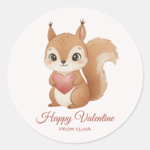 Schattig eekhoorntje met hart Valentijnsdag Ronde Sticker