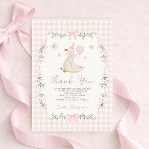 Schattig Eendje Domme Gans Roze Strik Meisje 1e Ve Bedankkaart