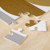 Schattig eendje goudbruin semi cirkel geometrisch legpuzzel (Zijkant)