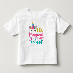 Schattig Eenhoorn 100 Magische Dagen Op School Kinder Shirts