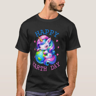 Schattig Eenhoorn Gelukkige Aarddag Groovy Vrouwen T-shirt