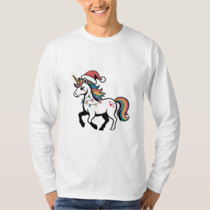 Schattig Eenhoorn Hert Rendier Kerstlichtjes Grapp T-shirt