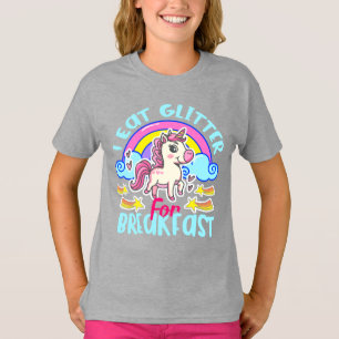 Schattig Eenhoorn Ik Eet Glitters Voor Het Ontbijt T-shirt