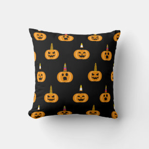 Schattig Eenhoorn Pompoen Zwart Grappig Halloween Kussen