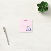 Schattig Eenhoorn Roze en Wit Raster Post-it® Notes (Kantoor)