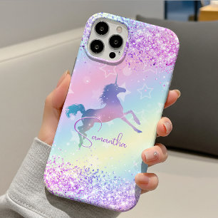 Schattig eenhoorn roze Glitter regenboog kunst mon iPhone 11 Pro Hoesje