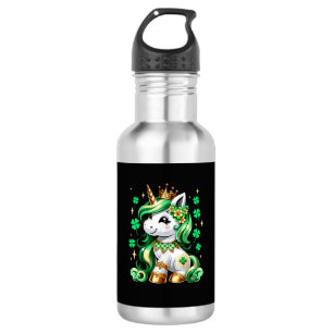 Schattig Eenhoorn Shamrock St. Patrick's Dag Waterfles