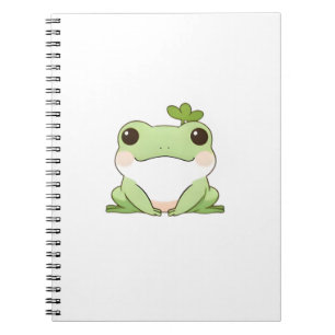 Schattig Eenvoudig Chibi Kikker Natuur Kawaii Ontw Notitieboek