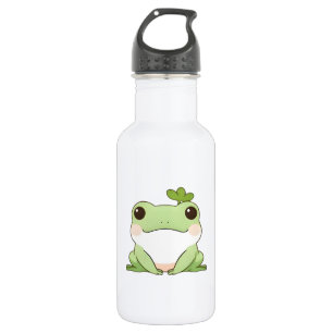 Schattig Eenvoudig Chibi Kikker Natuur Kawaii Ontw Waterfles