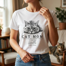 Schattig Eenvoudig Kat Moeder Dames Gepersonalisee