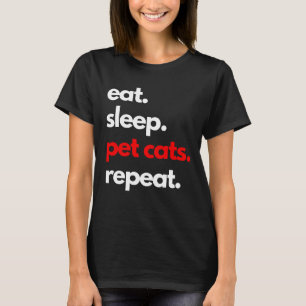 Schattig Eenvoudig Lettertype Design Grappige Katt T-shirt