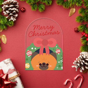 Schattig Eenvoudig Leuk Prettig Kerstfeest Acryl Uitnodigingen