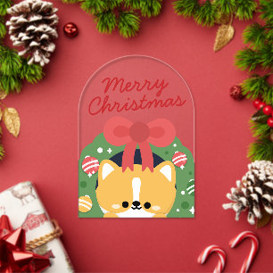 Schattig Eenvoudig Leuk Prettig Kerstfeest Acryl Uitnodigingen