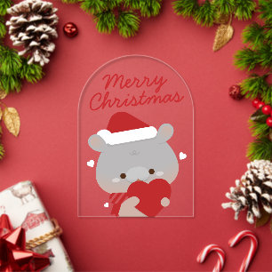 Schattig Eenvoudig Leuk Prettig Kerstfeest Acryl Uitnodigingen