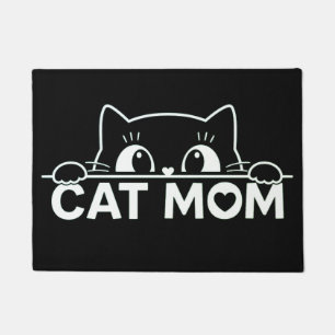Schattig eenvoudig ontwerp vrouwen zwarte kat lief deurmat