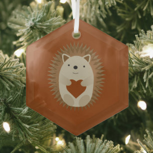 Schattig egel hart glas ornament
