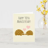 Schattig Egel Koppel - Gefeliciteerd met jullie 30 Kaart (Gele Bloem)