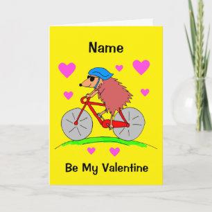 Schattig Egeltje Fietsen Valentijnsdag Kaart