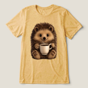 Schattig Egeltje Koffie Drinkende Mok - Kawaii Die Tri-Blend Shirt