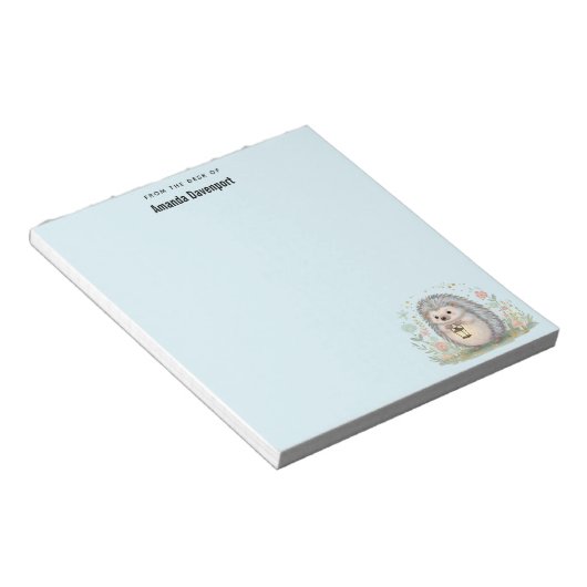 Schattig egeltje met lantaarn notitieblok (Schuin)