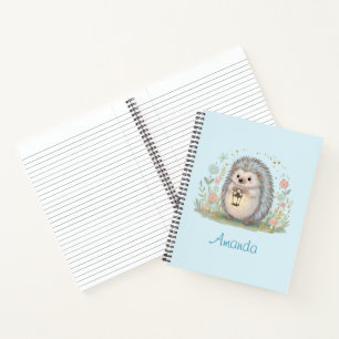 Schattig egeltje met lantaarn notitieboek