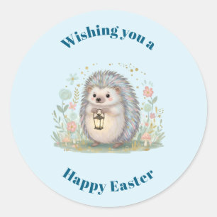 Schattig egeltje met lantaarn Pasen Ronde Sticker