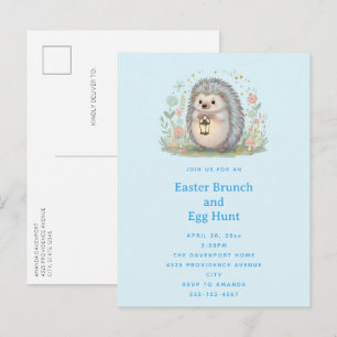 Schattig egeltje met lantaarn Pasen Uitnodiging Briefkaart