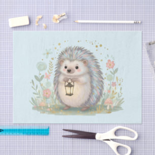 Schattig egeltje met lantaarn tissuepapier