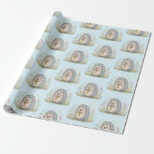 Schattig egeltje met lantaarnpatroon cadeaupapier (Uitgerold)