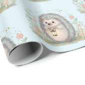 Schattig egeltje met lantaarnpatroon cadeaupapier (Rol Hoek)